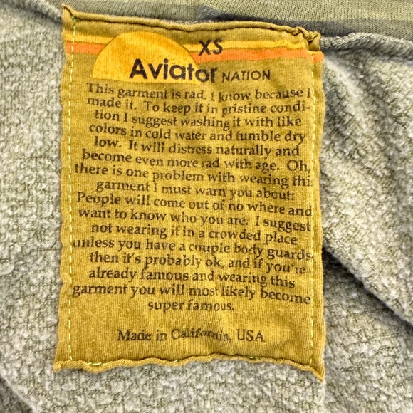 Aviator Nation Green Camo Venice CA Hoodie Full Zip Sweatshirt XS - Picture 5 of 6